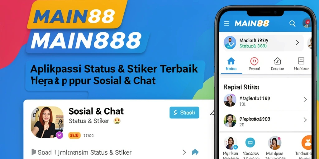 Antarmuka aplikasi MAIN88 dengan pilihan stiker menarik.