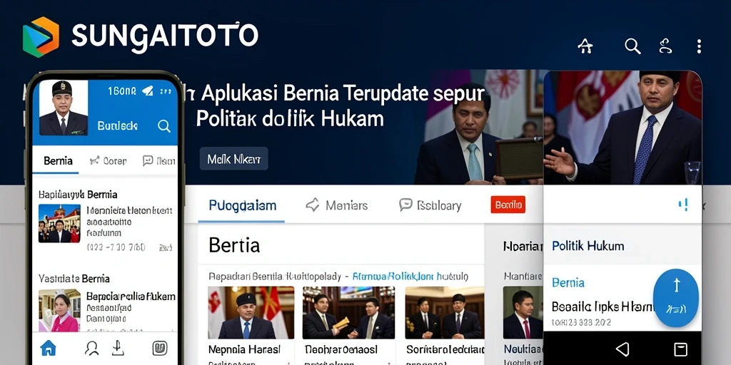 Tampilan antarmuka aplikasi berita Politik Hukum SUNGAITOTO yang informatif.